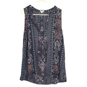 Dylan short sleeve v neck split neck tank top western Aztec boho rodeo country